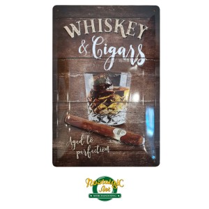 Metal Plate - Whiskey and Cigars